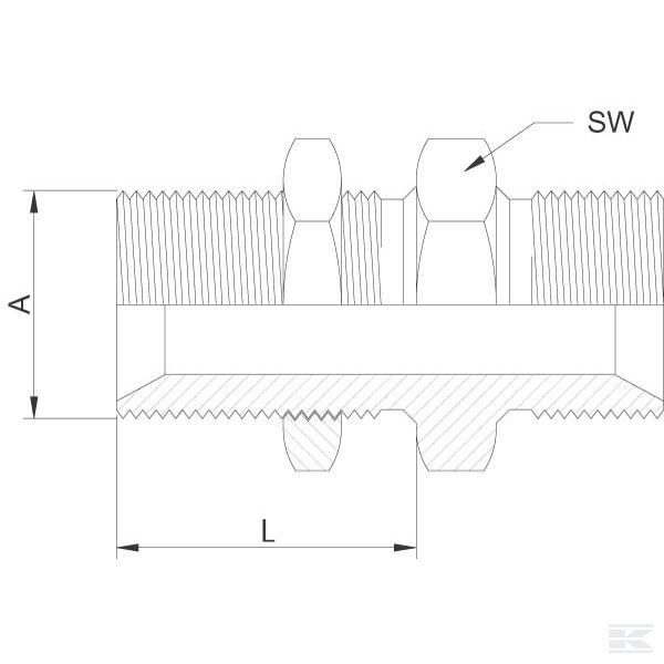 VNBSE0608 Перемыкающая муфта длинная М/М 3/8"x1/2"BSP