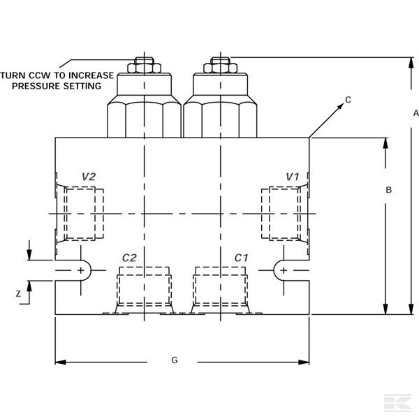 CB10AV3B1E1004 Поддерживающий клапан двойной 1/2"