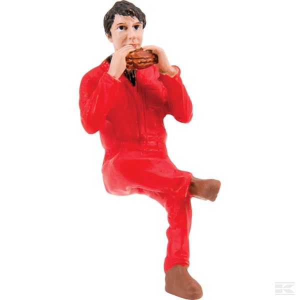 ADF32128 +Farmer eating sandwich sittin