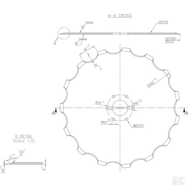 AC821840N +Colter disc 15T. Accord