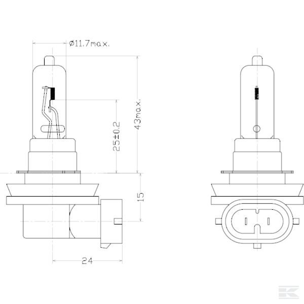 B1232 +Bulb 12 V H9 65W