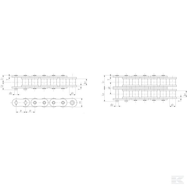 RS120SUPH Роликовая цепь ASA 120 SUPH