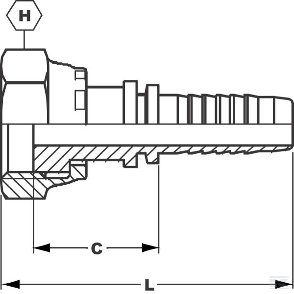 PAV1616 Пресс-фитинг DN16 1 ORFS