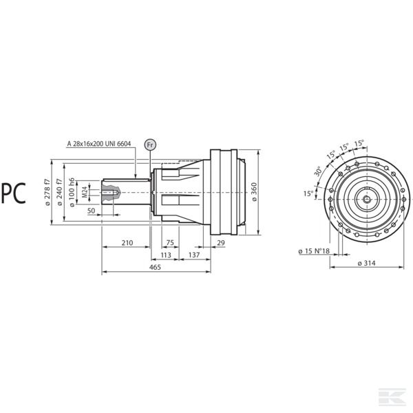 PD94717503000 Выходной вал US 1600 PC