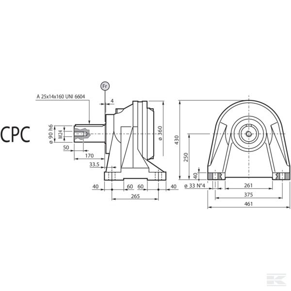 PD94716520000 Выходной вал US 1000 CPC