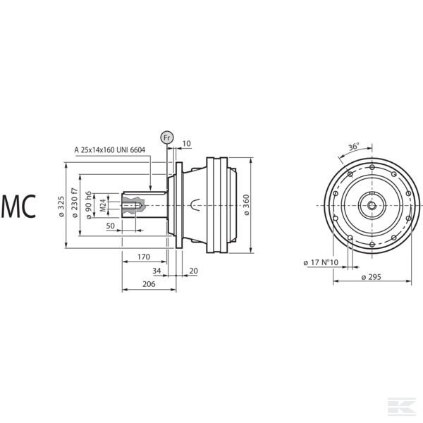 PD94716501000 Выходной вал US 1000 MC