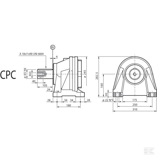 PD94714502000 Выходной вал US 250/ 500 CPC