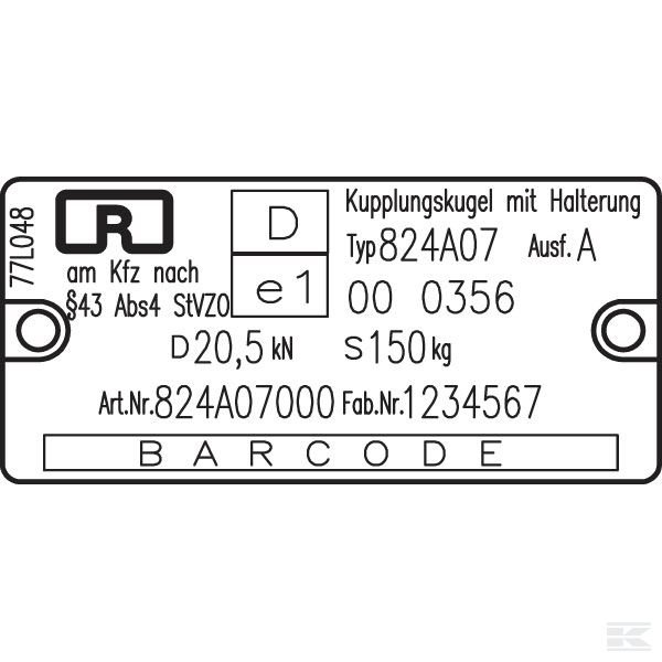 RO824A07000 Тягово-сцепное устройство с шаром 50 мм Rockinger