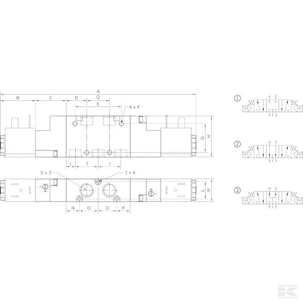 SOV53M18CC 5/3-ход. магнит.клапан 1/8"-CC