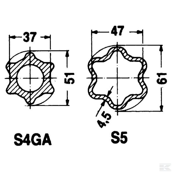 7549911000 Труба профильная S4GA  1000 мм ST