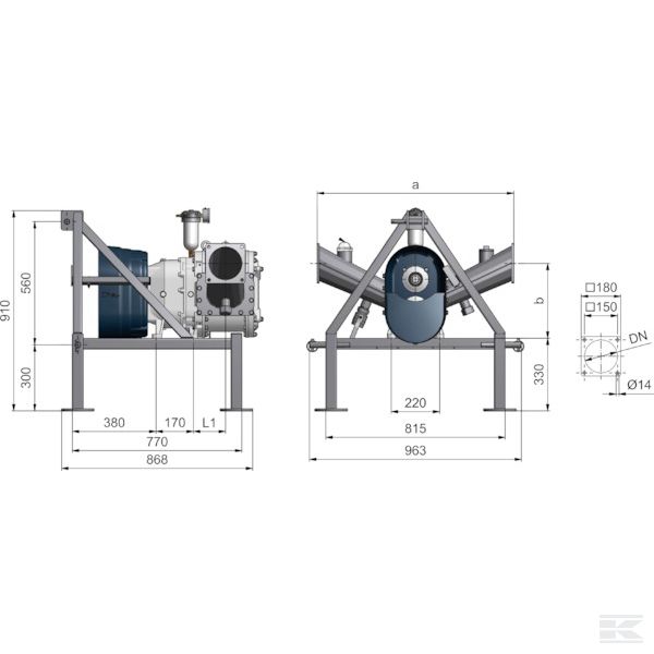 APK0000155 Роторный насос VX136-210QS + рама