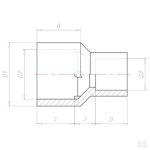 V392040 Переходная муфта 32x16 мм
