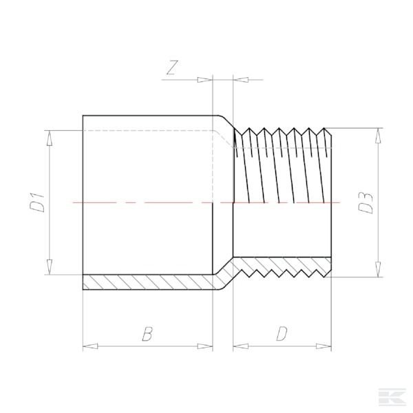 7160060 Переходная муфта 160мм x Наружная резьба 6"
