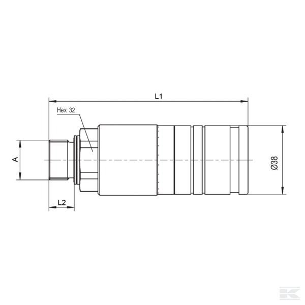 UX101AME22L Соедин. муфта M22x1,5 наруж.