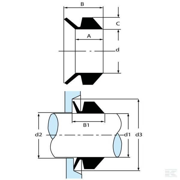 VR25SVP001 Клин. уплотнение Ø 25мм Viton