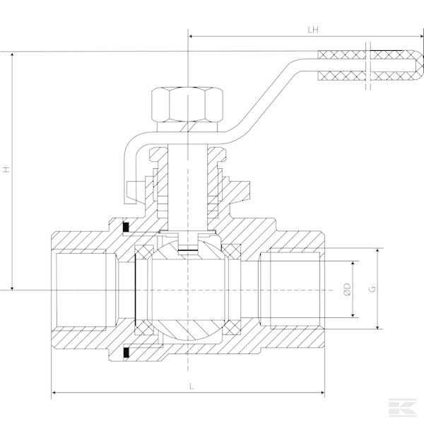 KS114FRVS Кран шаровой hст 2xВнут.р. 1 1/4''