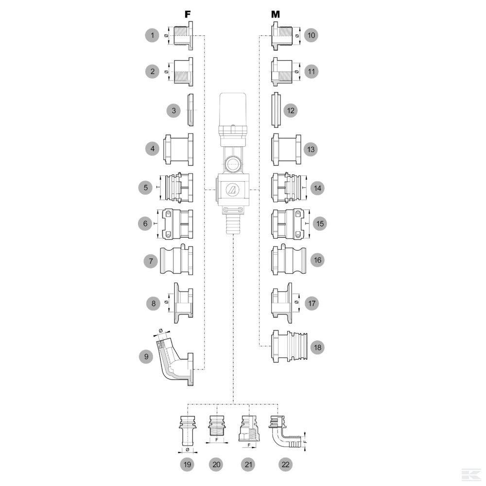 473000150 Адаптер 473/ 1" 1/4"AG