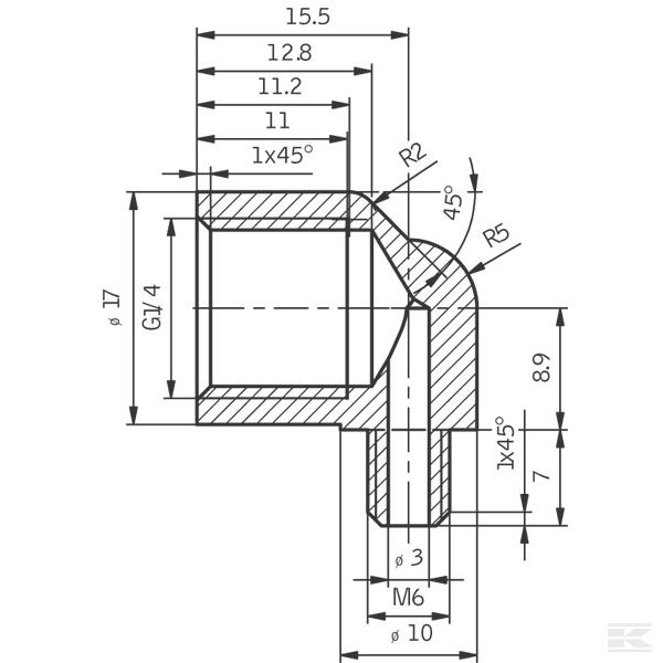 PRM9260011353 Угол 90°
