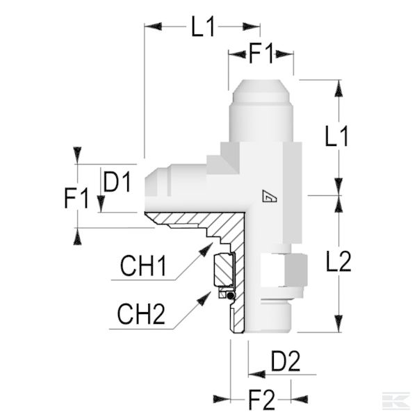 LIB0704 +Adaptor-L 7/16"JICx1/4"BSP