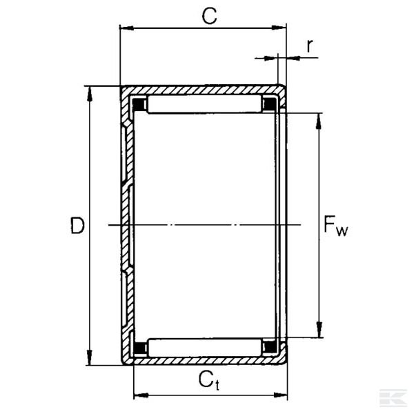 BK1210B Иг.подшипн. б/внутр.кольца, BK