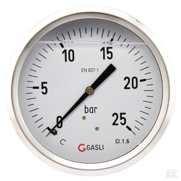 MA10025B08SSGF Манометр Ø100 0-25bar ½" hinte