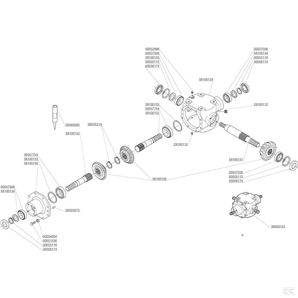 M58100136R Комплект зубчатых колес