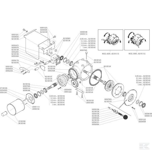 M62100124R Комплект зубчатых колес