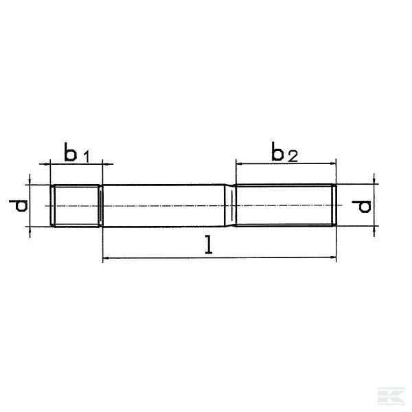 9391025B Шпилька, гладкая M10x25 8,8