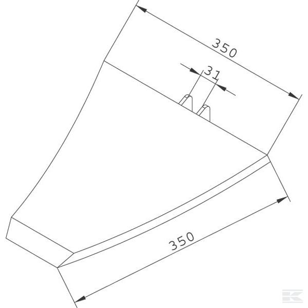 990273 Долотообр. лемех Mangan 350мм