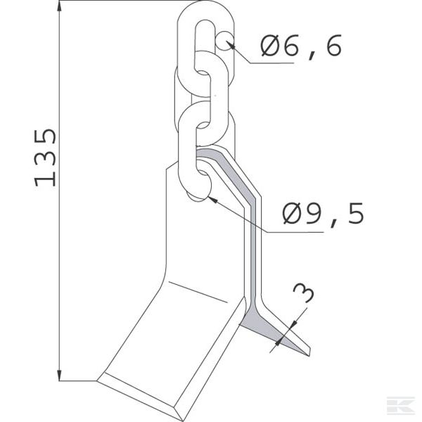 CK1175 Зубья Bomford RK 2 1/2