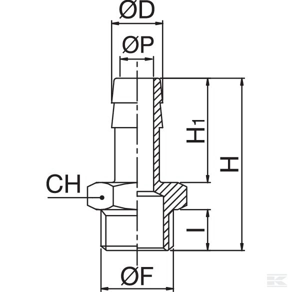 HCMP812 +Hose connector 8mm x 1/2"