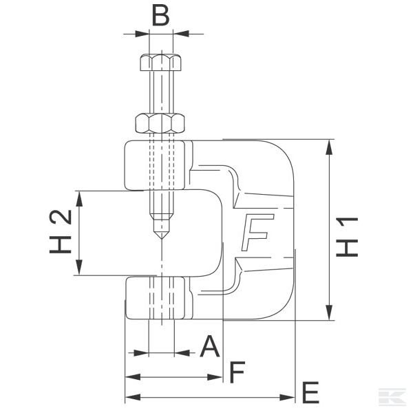 KC8V Проф. зажимы Flamco M8 оцинк.