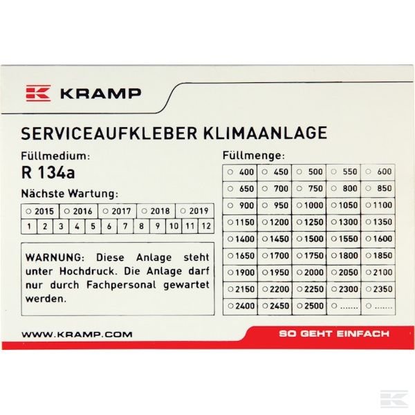 KL070900 Наклейка Klimainspektion