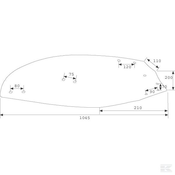 KK063283 Отвал плуга пр. 3 14-16" Kverneland