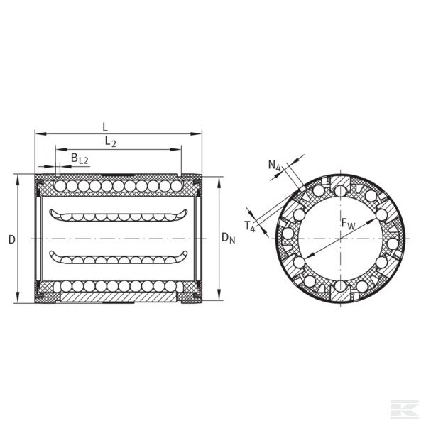 KN12BPP Линейный шарикоподшипник