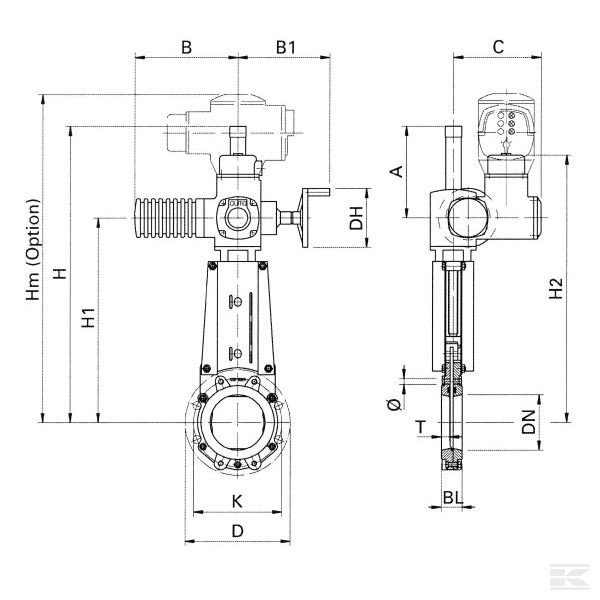 DN125VNE Паралл. задвижка электр. DN125