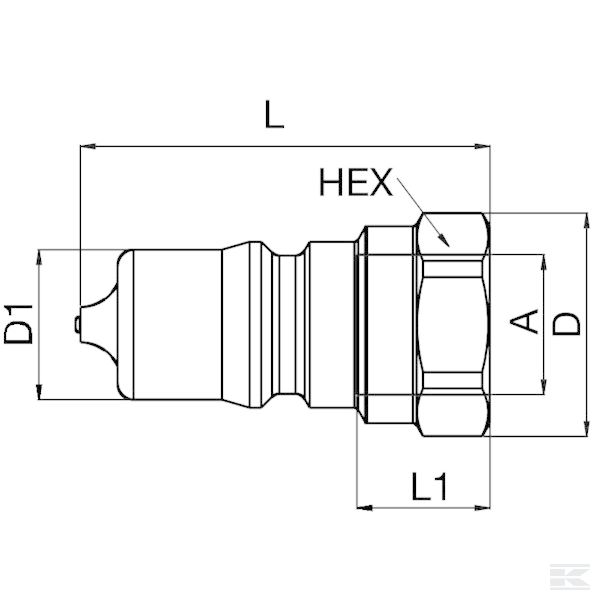 IB5021 1/2" ниппель ISO B
