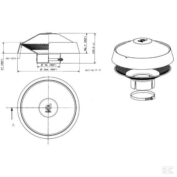 H770010 Колпак, защищающий от попадания дождя 96 мм Donaldson