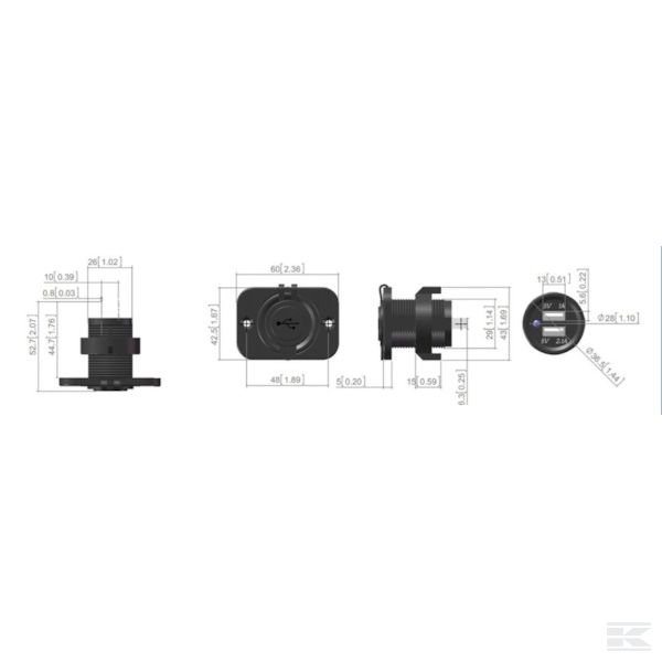 GSM046 USB-преобр. 12/24 В, встроен.