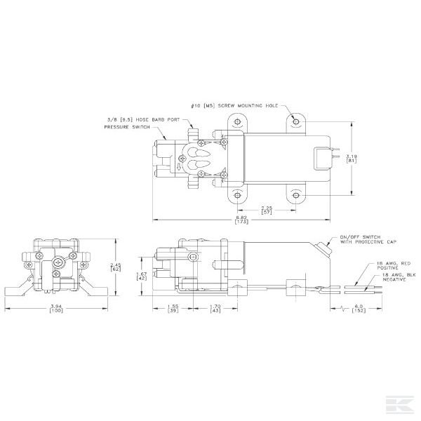 DIPSLV10AA41 Насос Shurflo 12 В 3,78 л/мин.