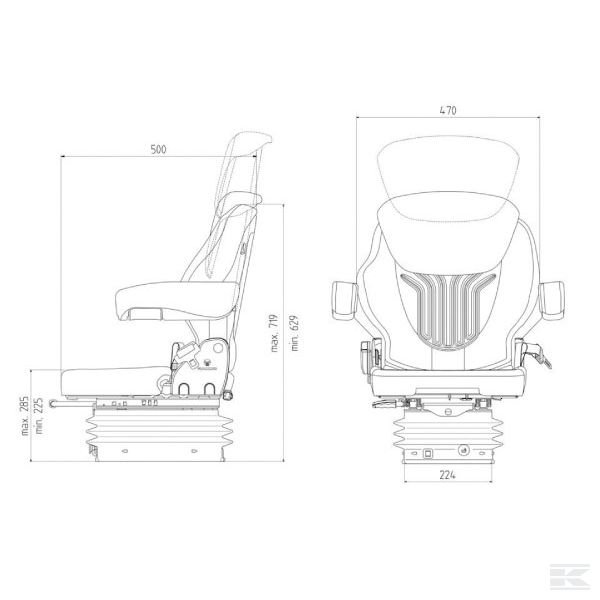 G1081368 Сиденье Compacto Comfort S ПВХ