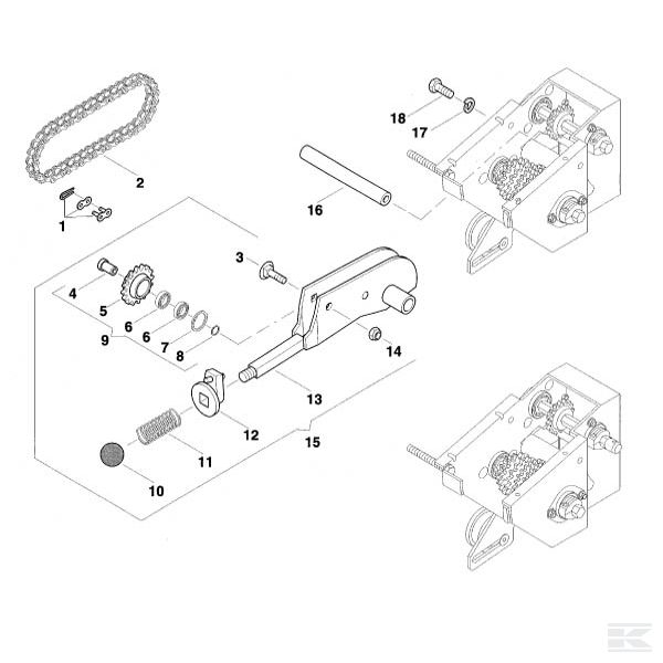 AC820087 Звездочка цепная с подшипником