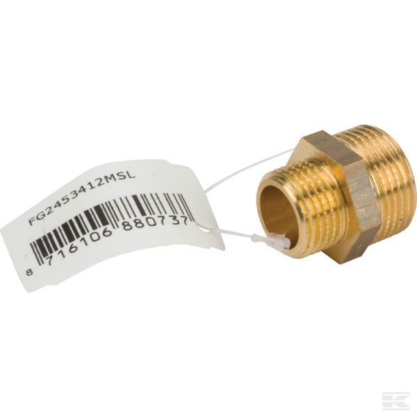 FG2453412MSL Переходник 2xНар.р. 3/4" x 1/2"