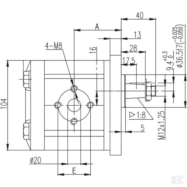 GM2016R4040C18EGP Шест.гидром. р.2 16см3 R C18E