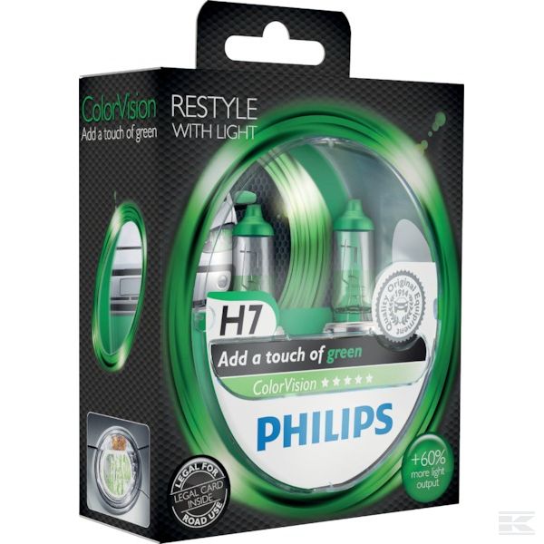 GL12972CVPGS2 H7 ColorVision зел. 12В