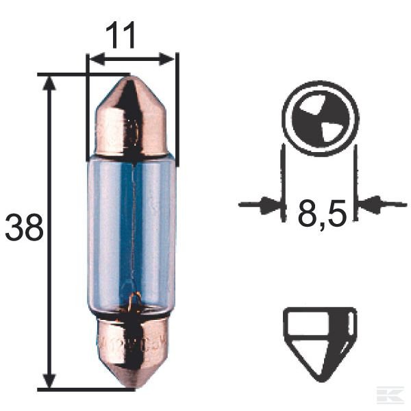 GL122110 Софит 12 В 10 Вт SV8,5