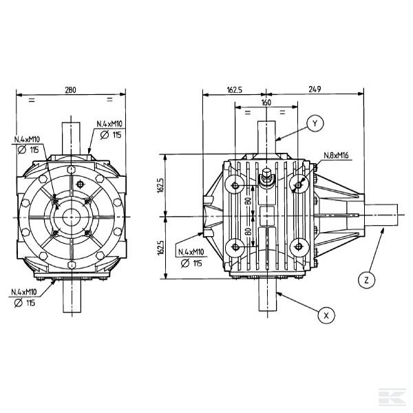 301024 Редуктор T-301B 1:1,93