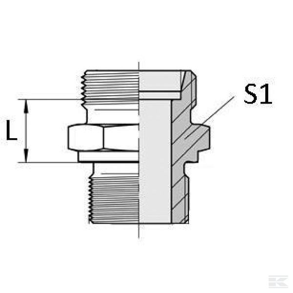 GES12LR14P050GP Прямой патрубок с внешней резьбой 50 шт.