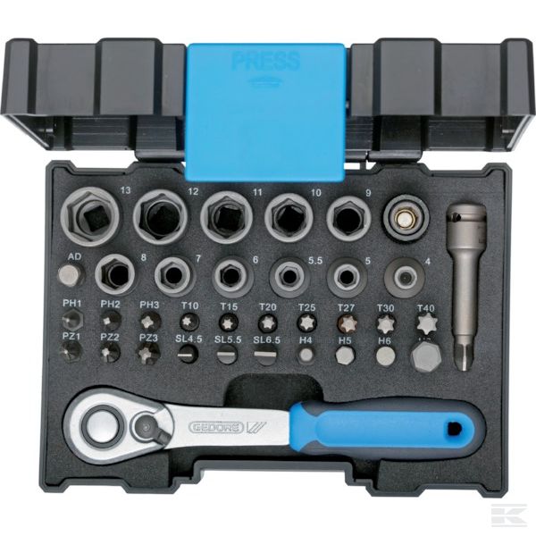 DP666U20 +Socket wrench set 1/4" 35 pcs