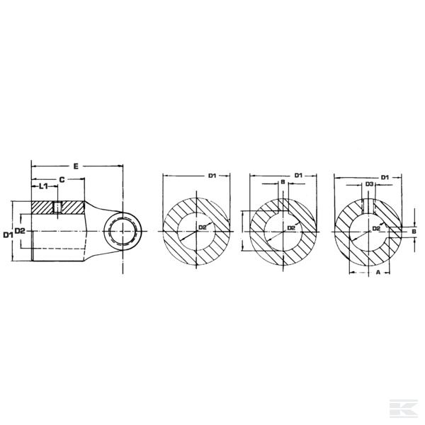 EDS160900300 Вилка ступицы D=30 20° E=85